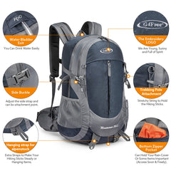 G4Free 35L hiking backpack interior organization keeps gear neatly separated.