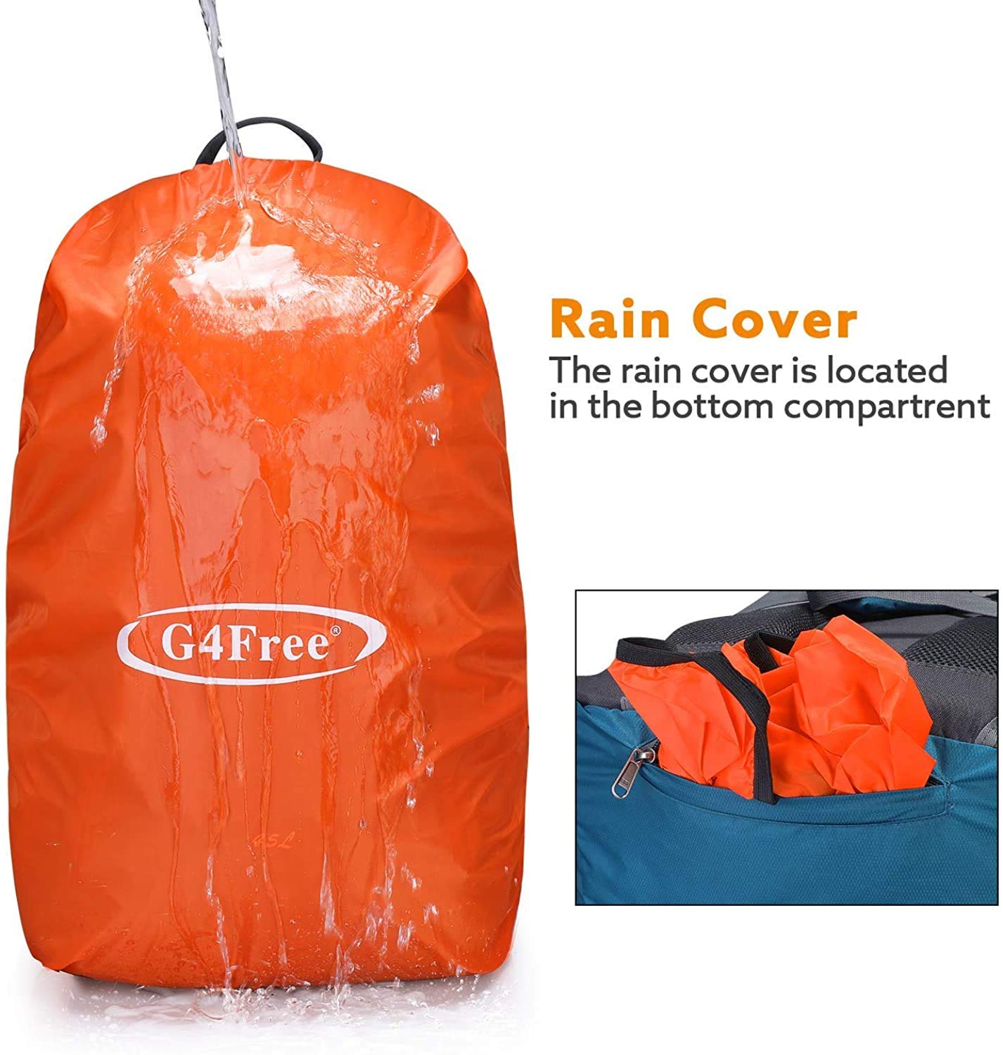 G4Free 45L expandable side mesh pockets hold water bottles