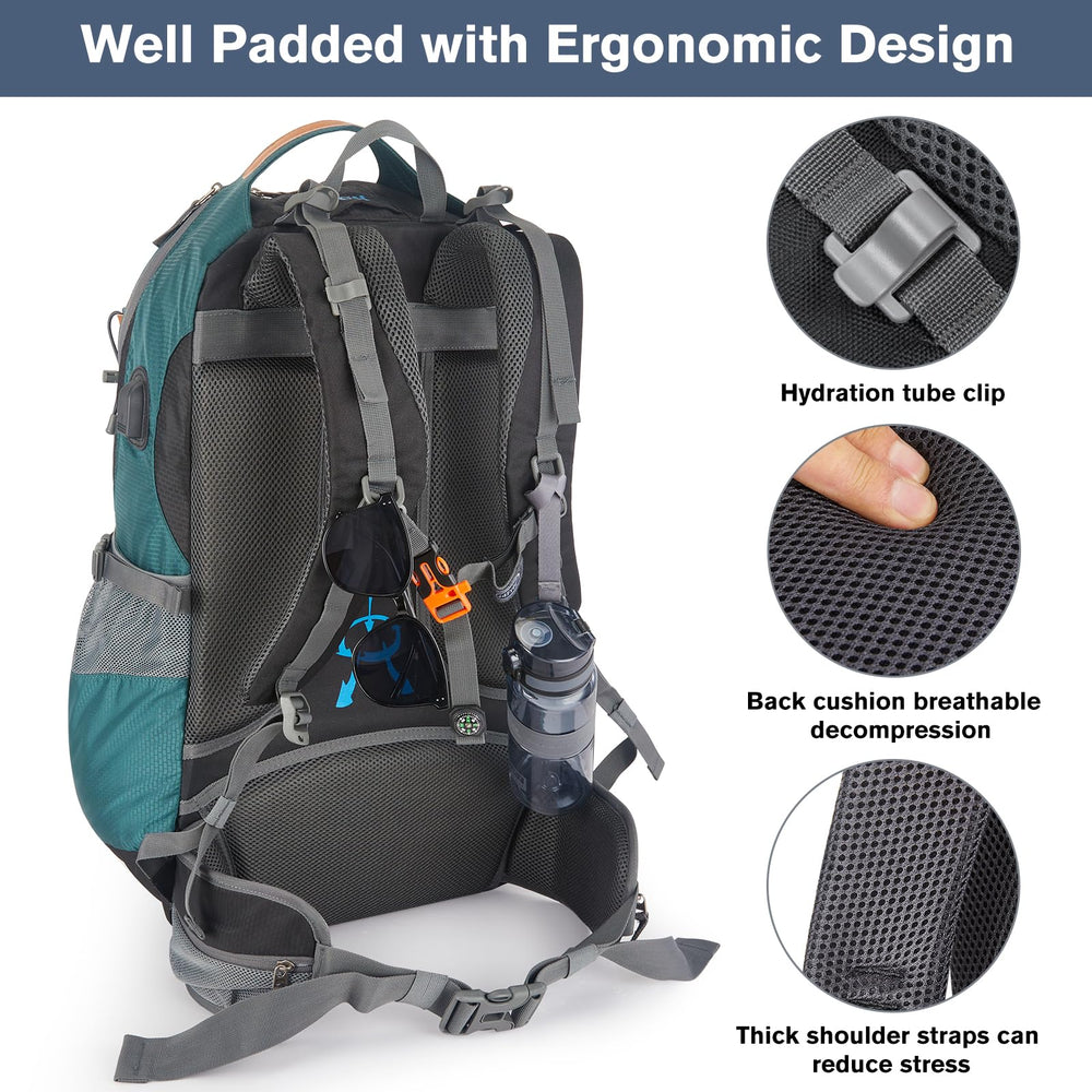G4Free 50L breathable back panel and thick straps for comfort.
