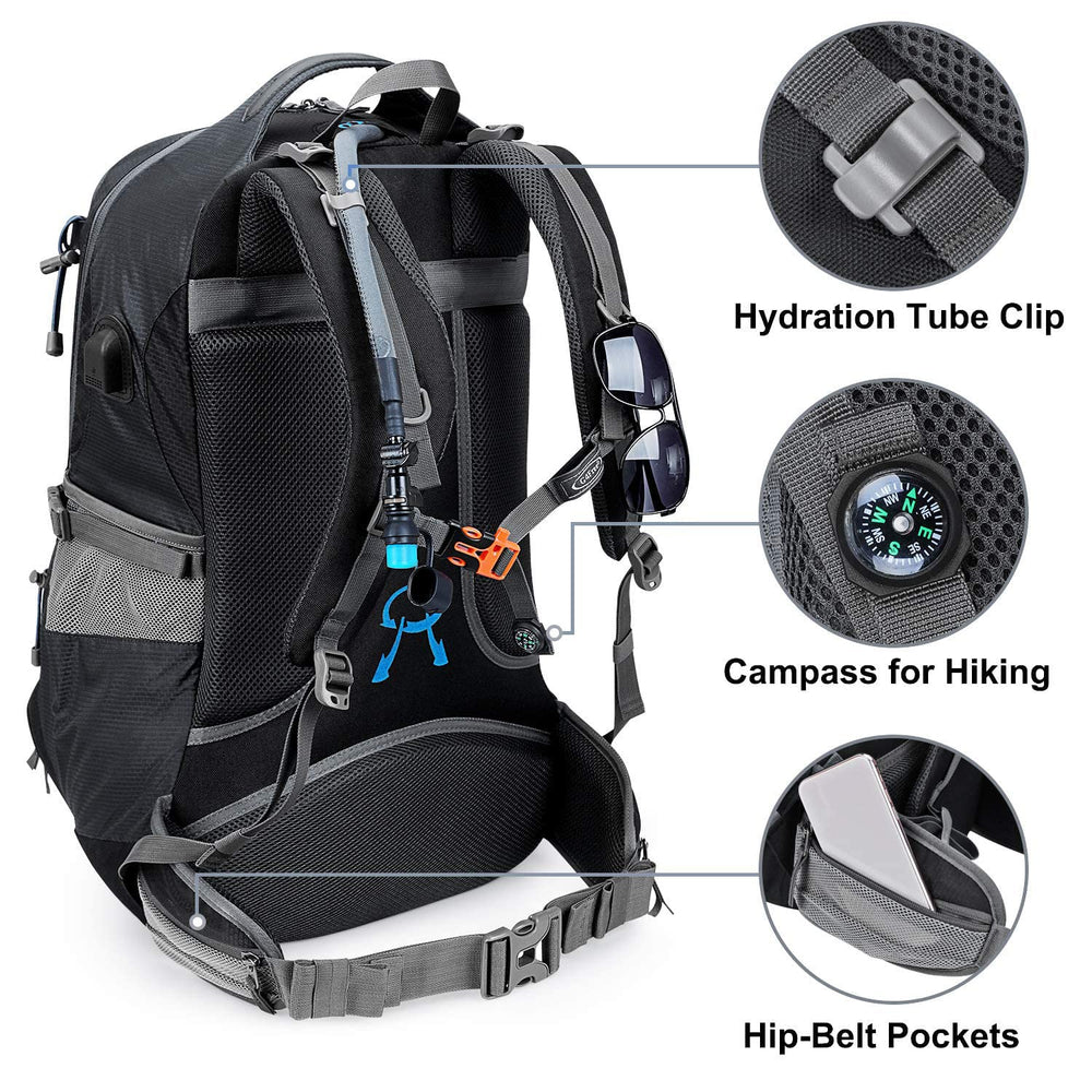 G4Free 50L hiking backpack ventilated back panel keeps you cool on hikes