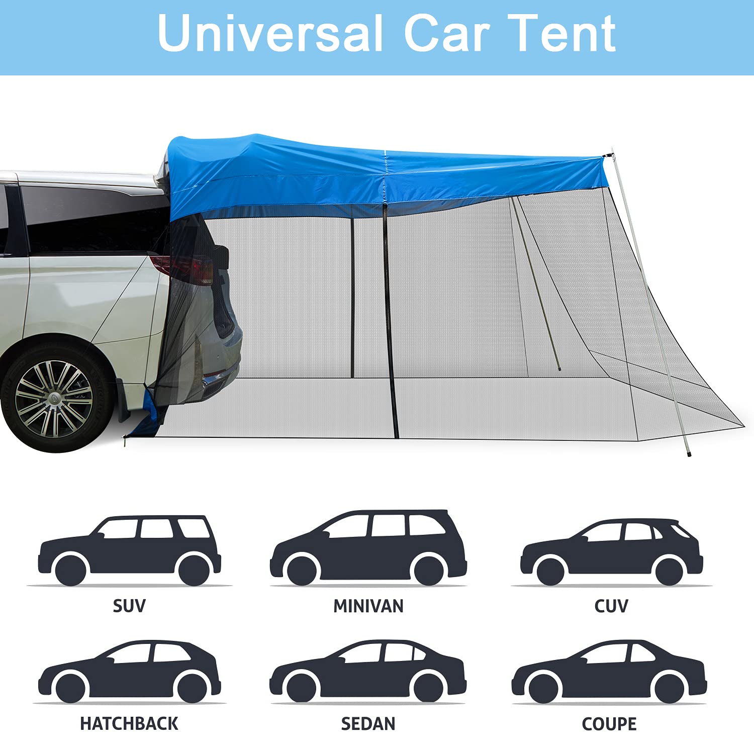 G4Free Car Awning 210T tear-resistant fabric ensures durability