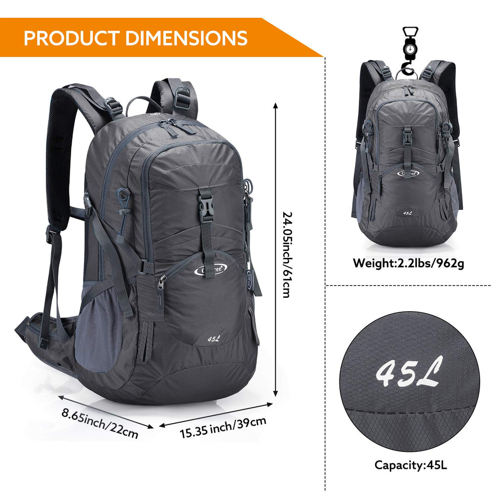 G4Free hiking backpack bottom zip pocket keeps valuables secure and reachable on hikes