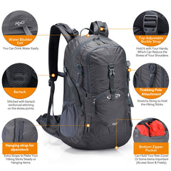 G4Free hiking backpack with water bladder exit detail to assist hydration on long treks