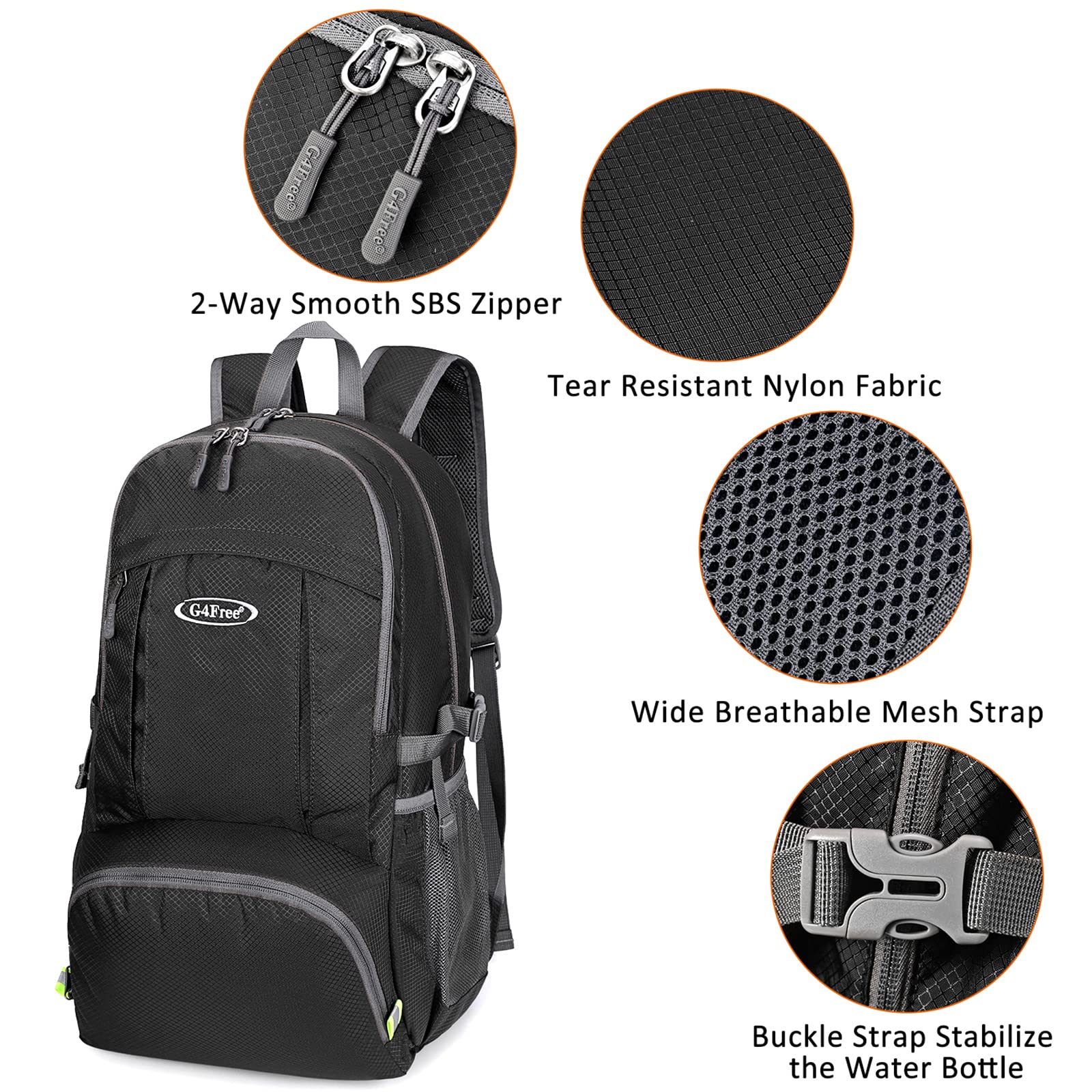 G4Free lightweight backpack weighs about 1lb for easy carrying