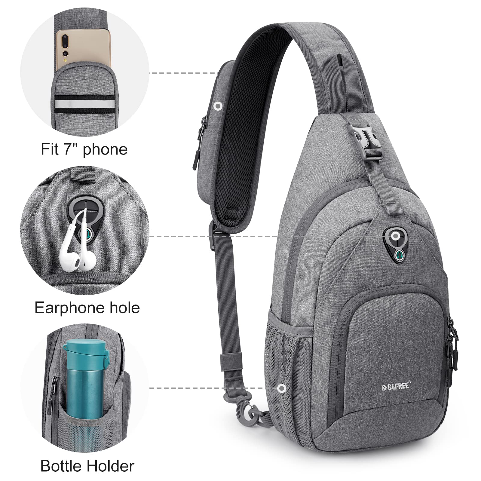 G4Free RFID Sling Bag compact-size silhouette ideal for quick grab-and-go use.