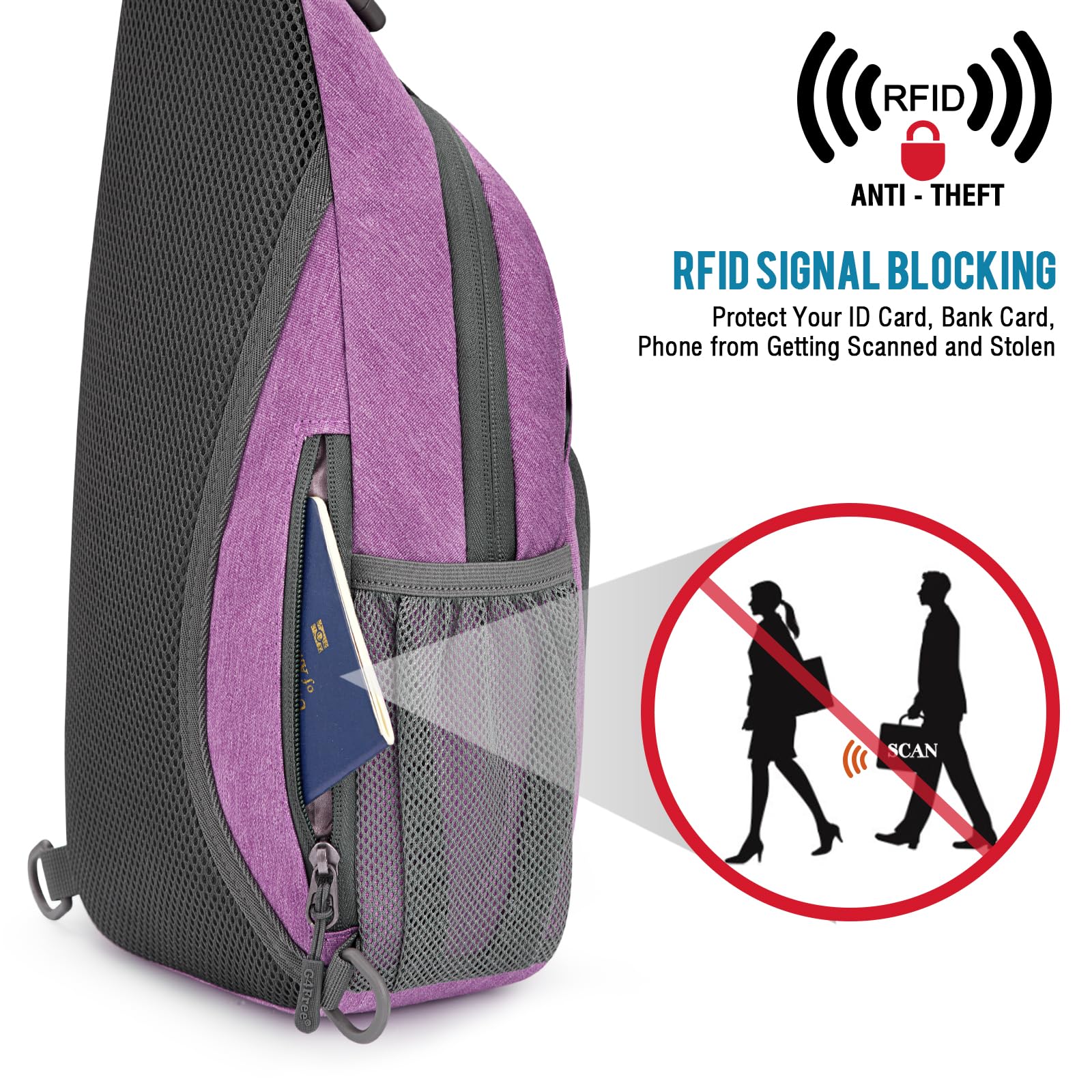 G4Free sling bag passport pocket keeps travel documents safe