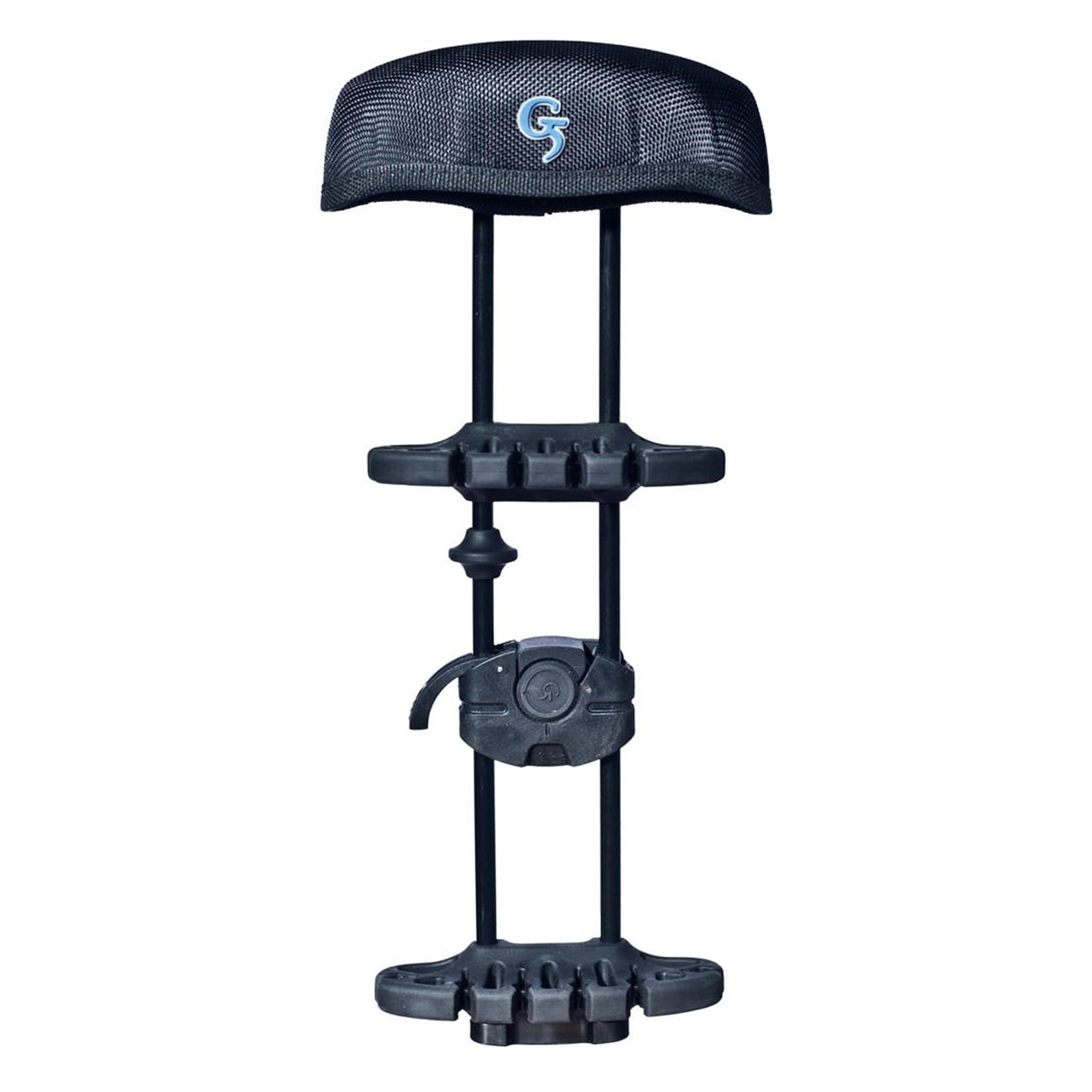 G5 Outdoors Head-Loc Quiver 6-Arrow Black mounted on bow for quiet, secure arrow storage.