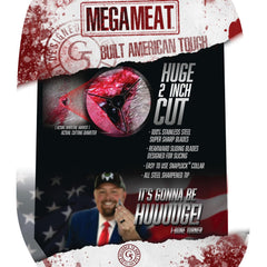 G5 Megameat with chisel-tip and replaceable blades highlights bone impact and easy field maintenance