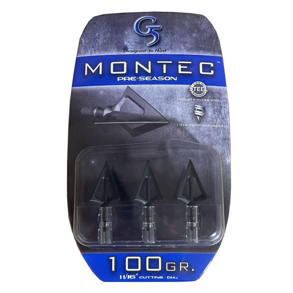 G5 Outdoors Montec Preseason broadhead showing spin-tested balance