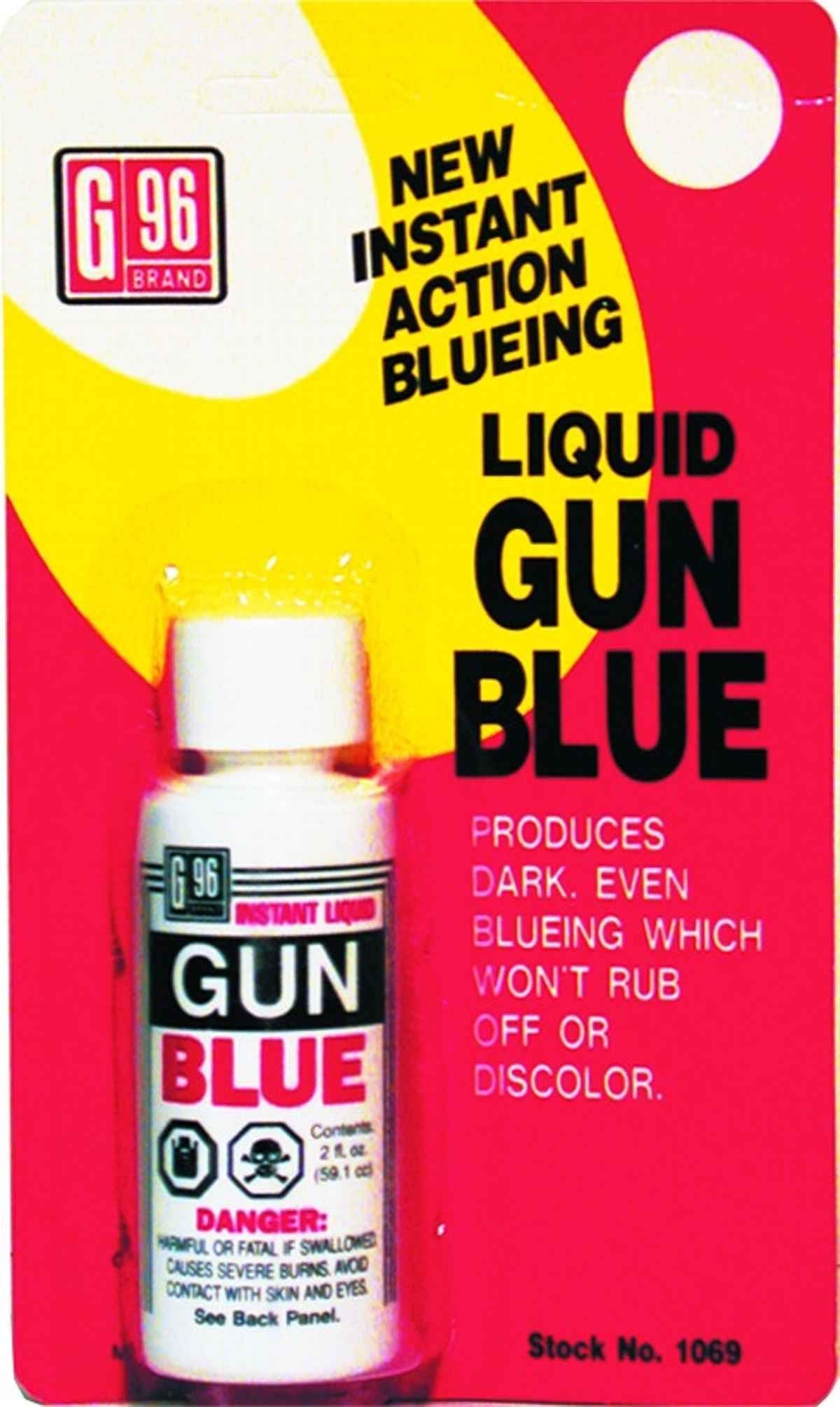 G96 1069 Gun Blue Liquid bottle for firearm finish touch-ups and surface protection