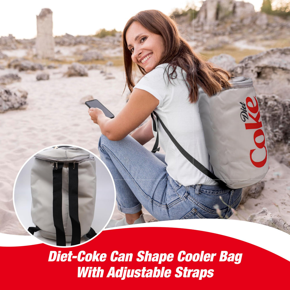 Gabba Goods Diet Coke Cooler Bag with adjustable straps for comfortable carry.
