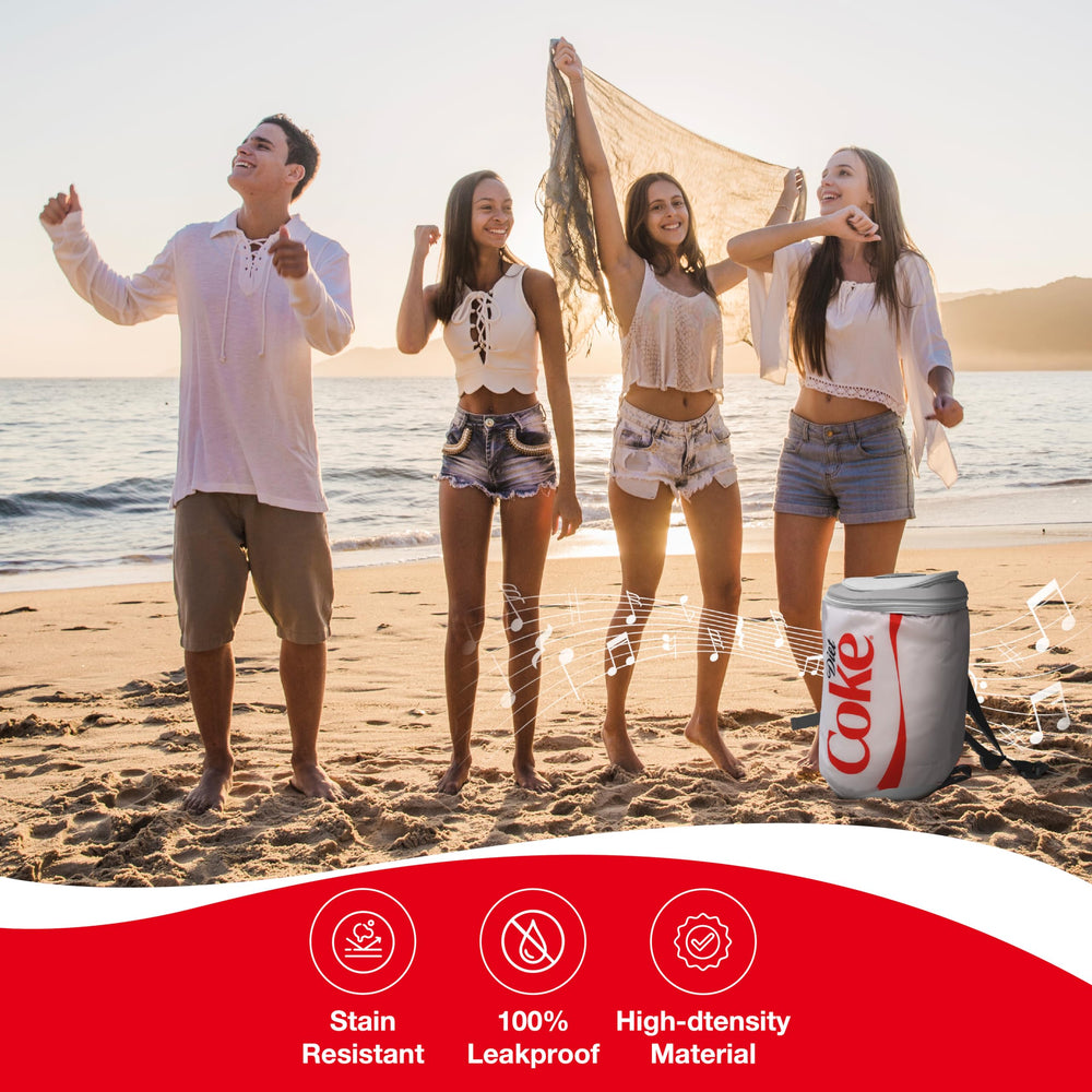 Gabba Goods Diet Coke Cooler Bag dimensions 12x17 inches, ideal for events.