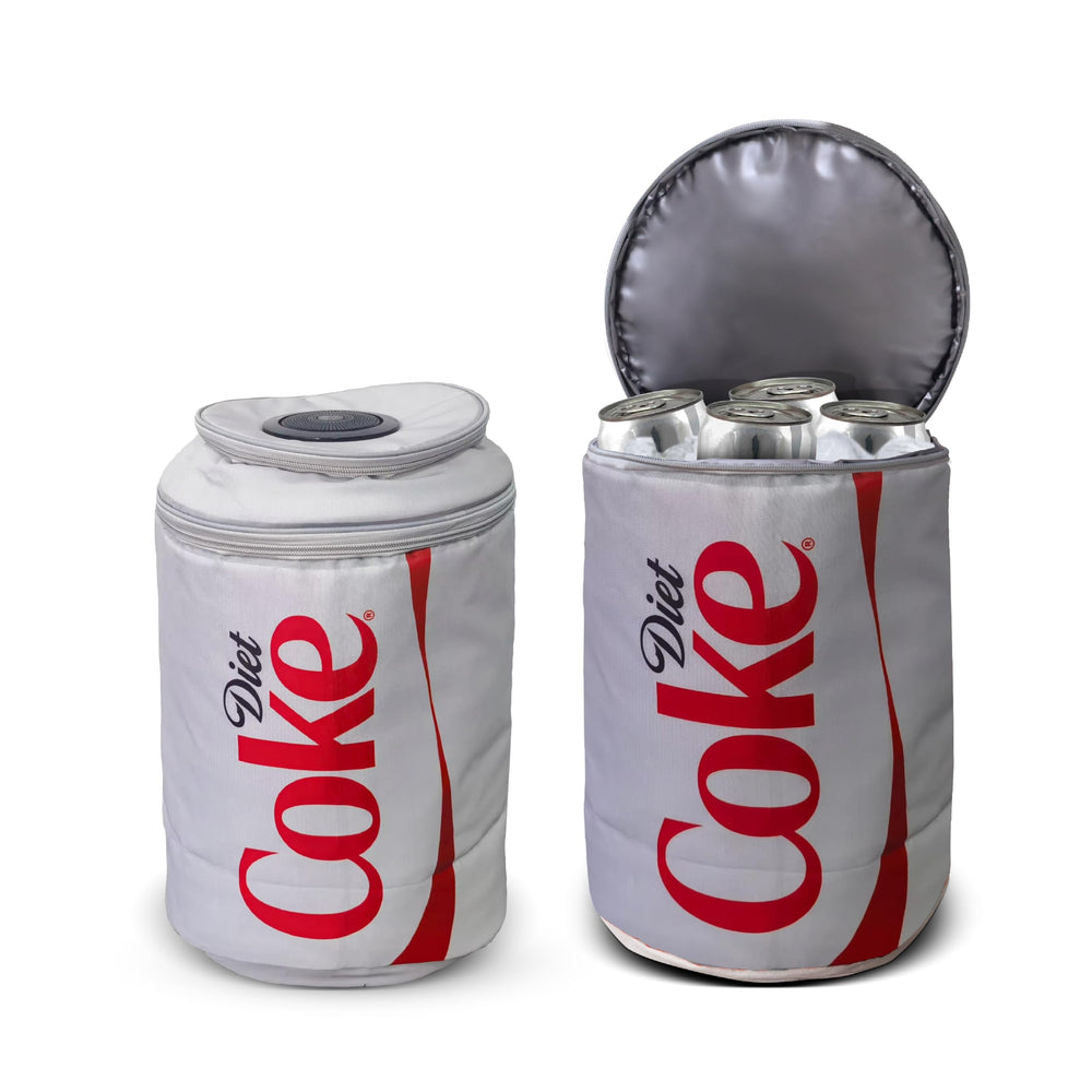 Gabba Goods Diet Coke Cooler Bag front view, portable and spacious for 24 cans.