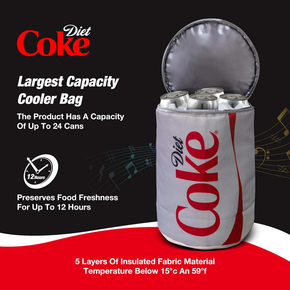 Gabba Goods Diet Coke Cooler Bag insulated five-layer fabric for long-lasting cold.