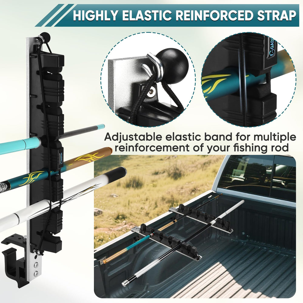 GADFISH adjustable clamp rod holder securing varied rod sizes for a snug fit.