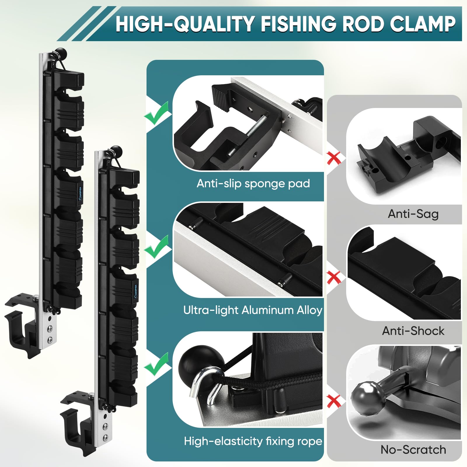 GADFISH rod holder fitting a broad range of trucks for versatile setups.