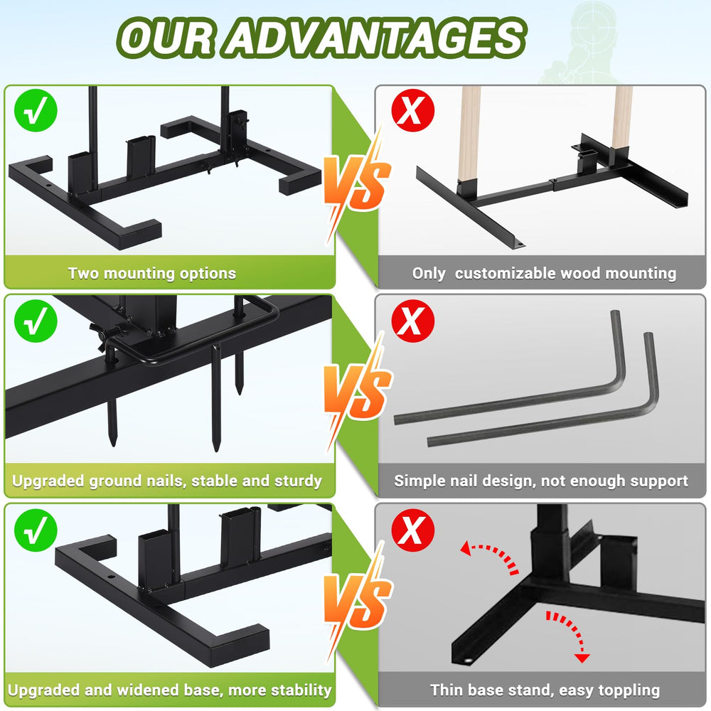 GADFISH ground nails secure the stand against wind during outdoor training.