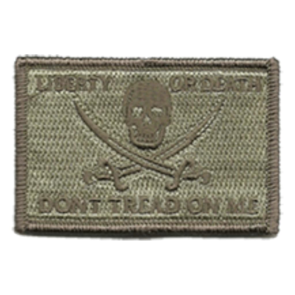 Gadsden and Culpeper Calico Jack patch in ATACS Tan for gear customization and easy identification