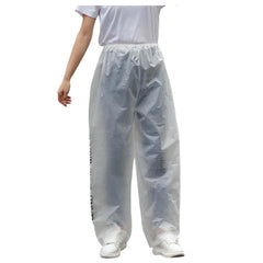 Gaexia rain pants over pants full product view in clear color, lightweight and windproof