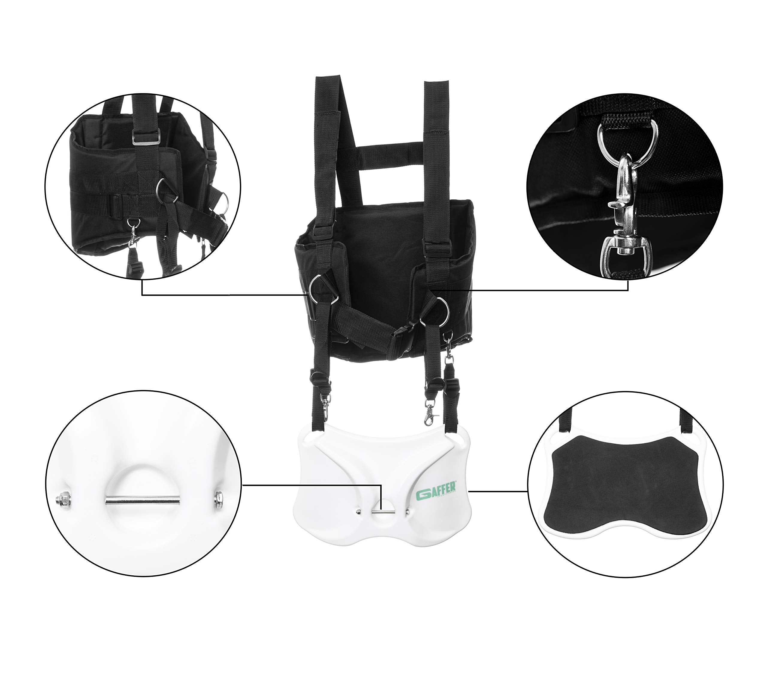 GAFFER SPORTFISHING foam-padded shoulder harness reduces back strain during offshore battles
