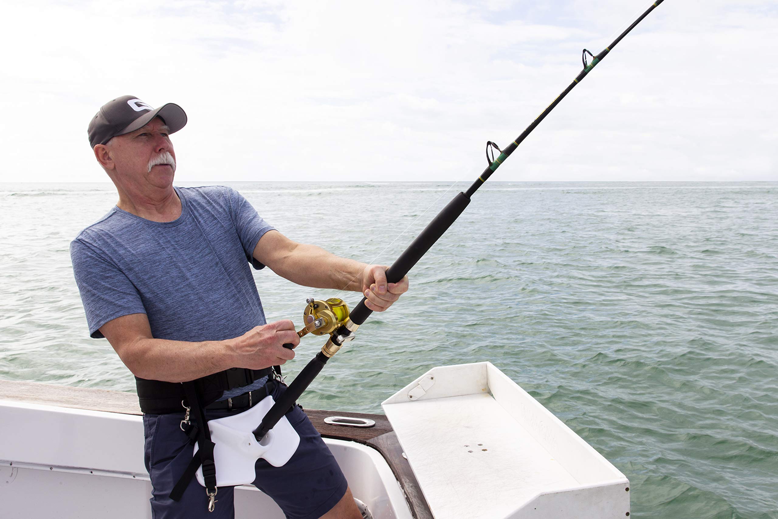 GAFFER SPORTFISHING Wide Body drop-straps highlight adjustable stability for diverse angler heights.