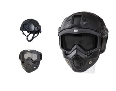 Gaftuyei adult airsoft helmet with full-face mask for enhanced protection
