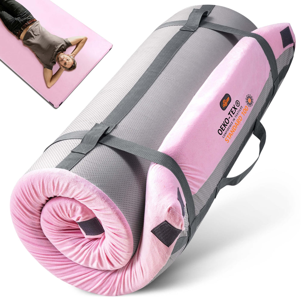 Gaialoop 3inch memory foam camping mattress rolled in case for easy transport