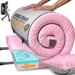 Gaialoop 3inch memory foam camping mattress top view—plush comfort and firm support.