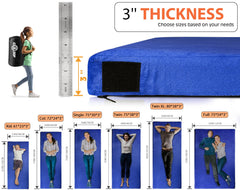 gaialoop memory foam camping mattress closeup foam detail highlights durable support