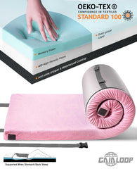 Gaialoop memory foam camping pad pink open bed-ready with soft support