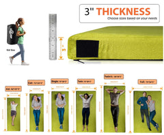 Gaialoop memory-foam dual-layer closeup shows supportive structure for restful sleep.