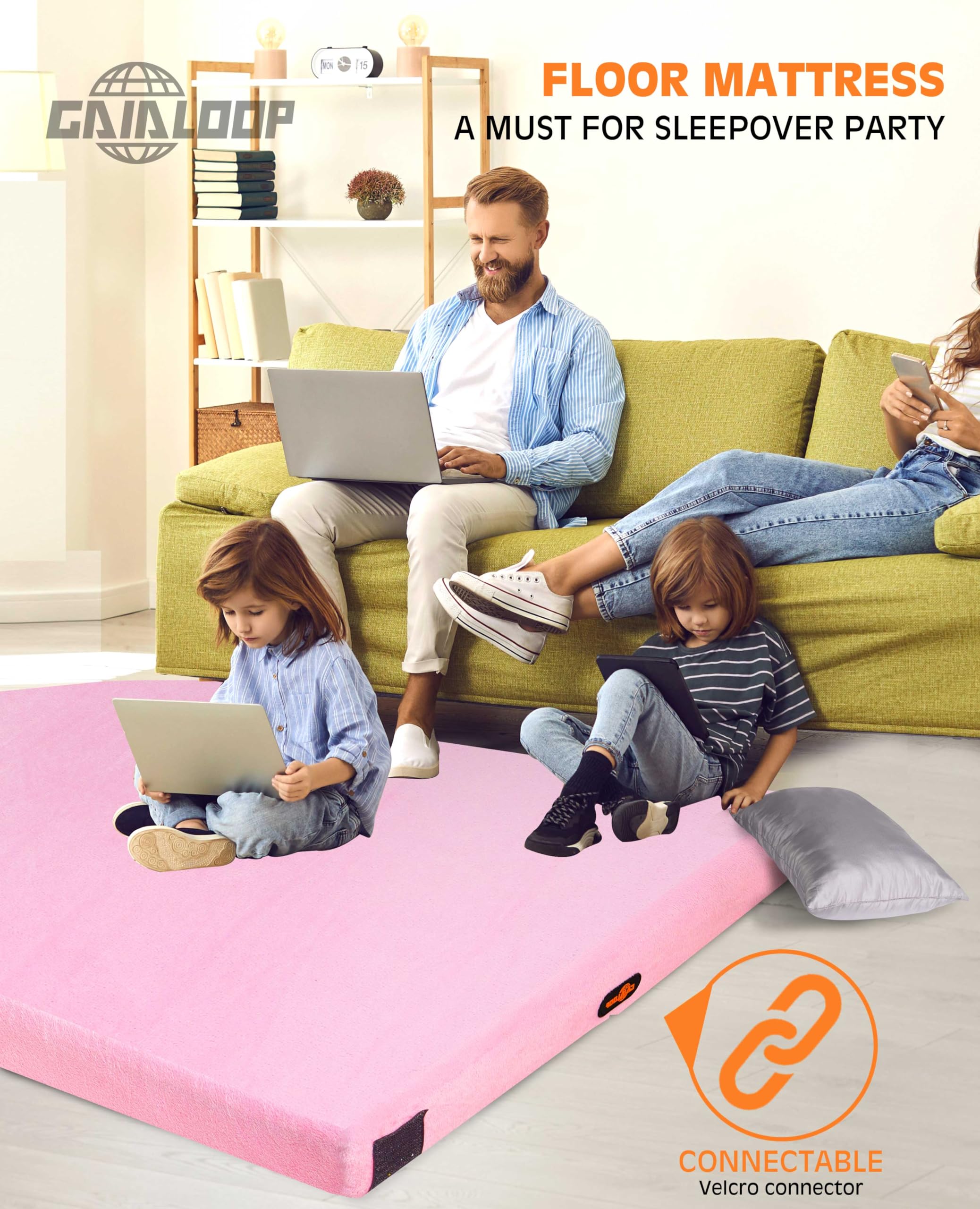 Gaialoop plush cover close-up highlights soft washable fabric for easy cleaning