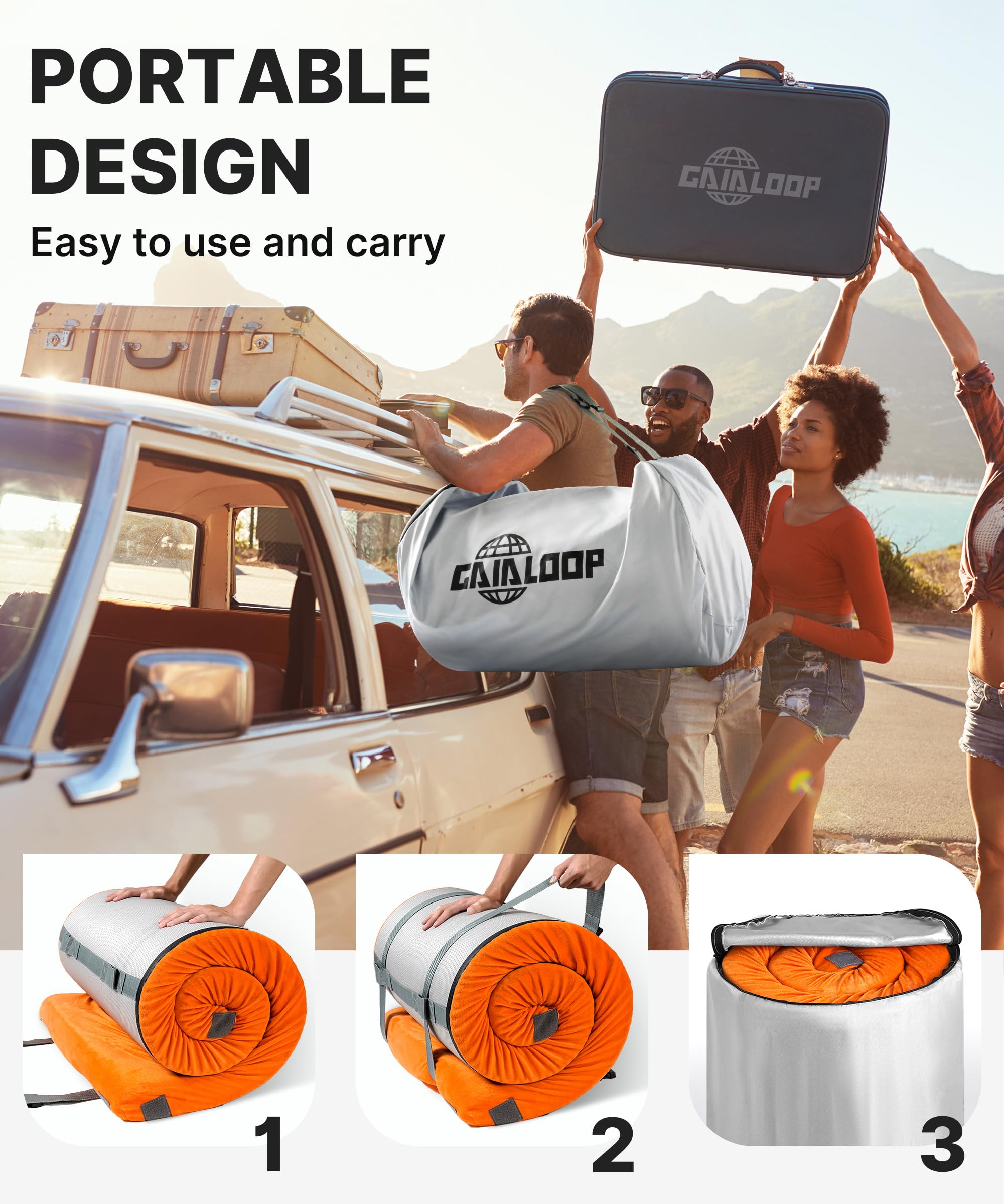 Gaialoop removable washable cover keeps the pad clean after outdoor use.
