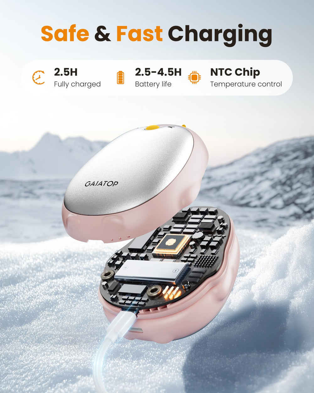Gaiatop compact hand warmer in pocket image emphasizes easy carry