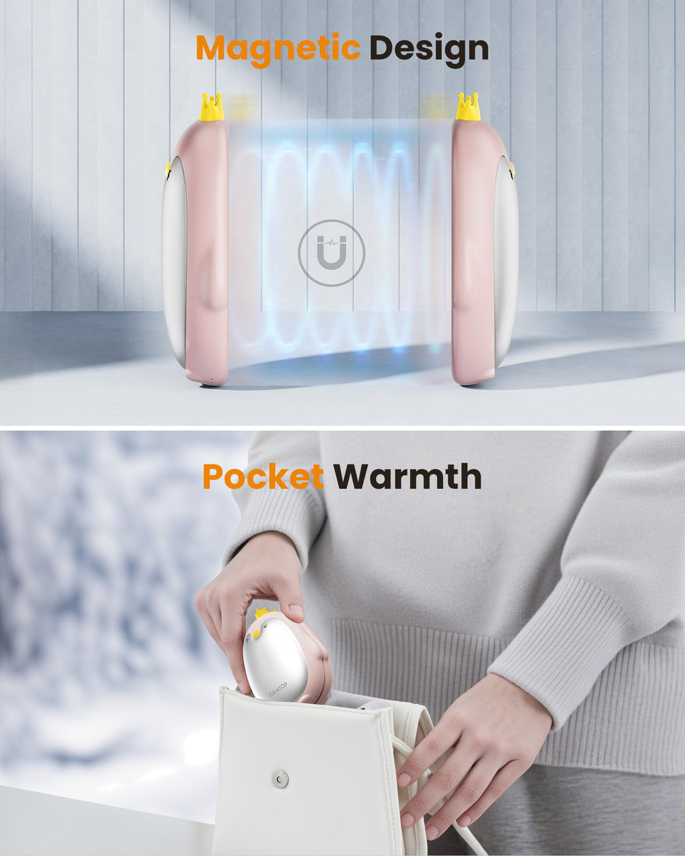 Gaiatop rechargeable hand warmer battery life illustration for long outings