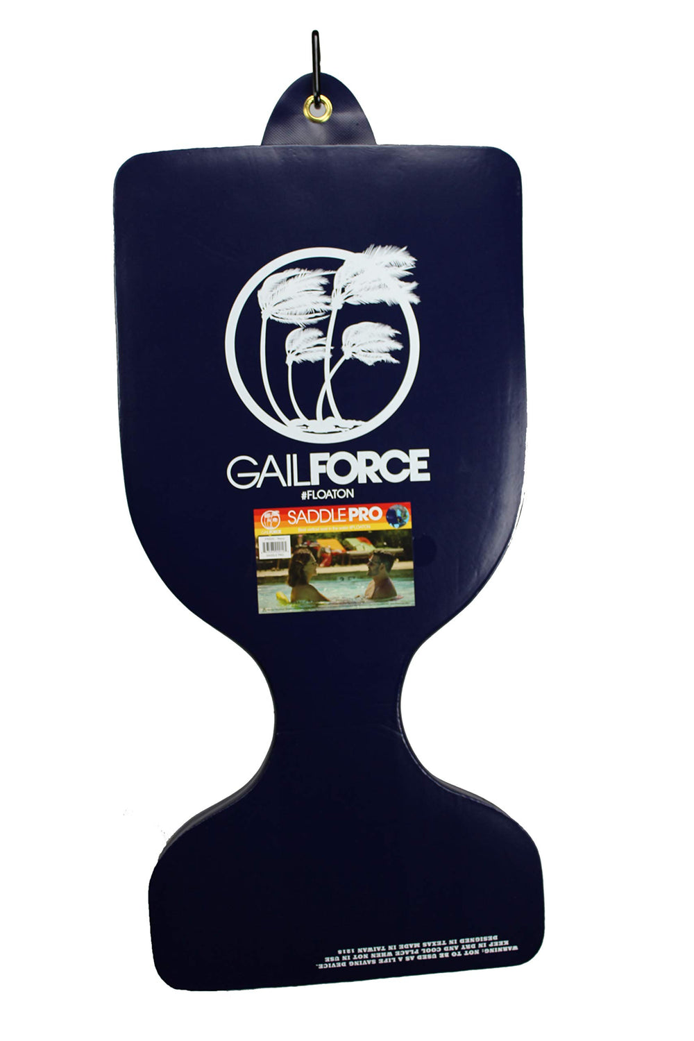 Gail Force Saddle Float Navy close-up showing 2-inch foam for cushioned lounging