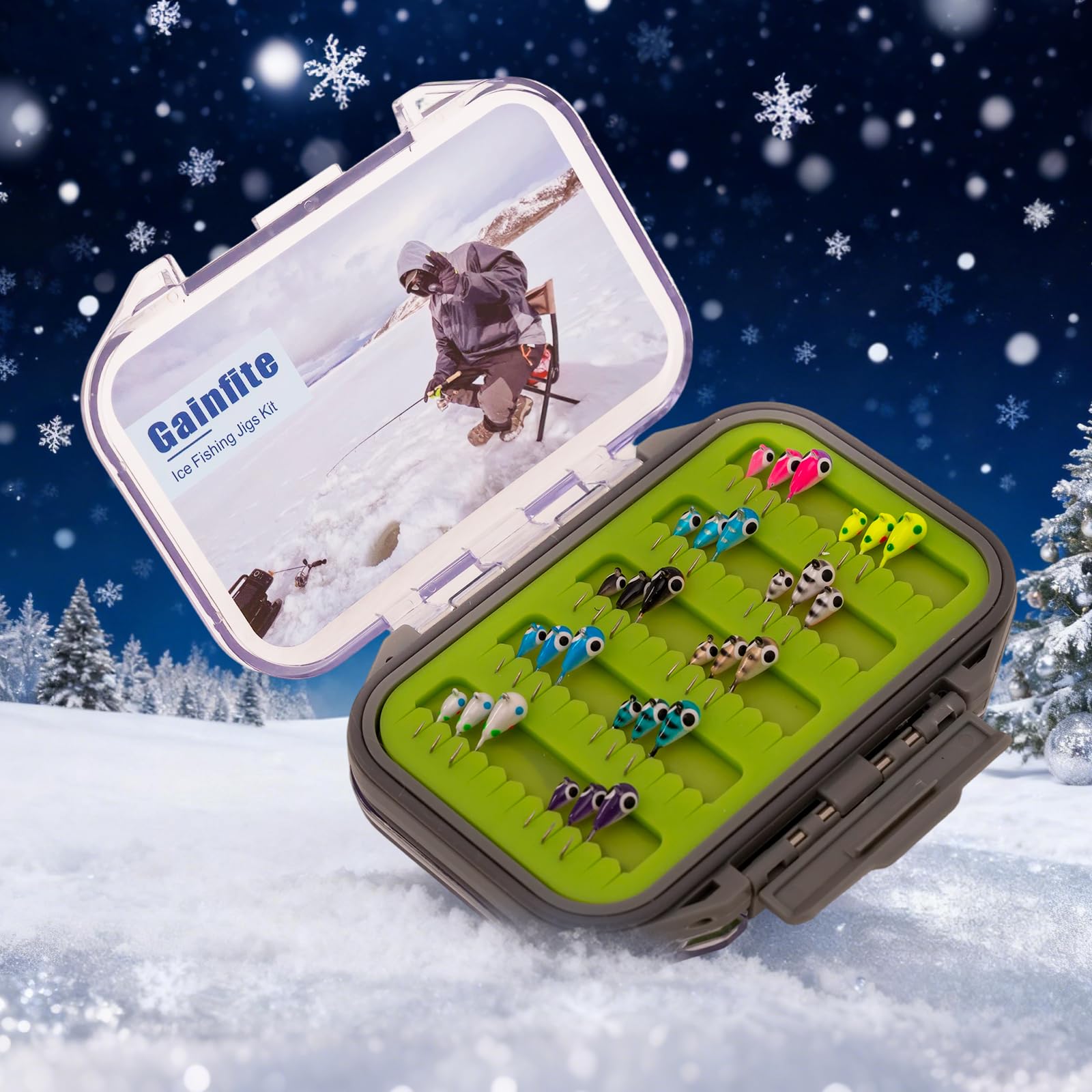 Gainfite glow coating provides long-lasting luminescence for low-light fishing.