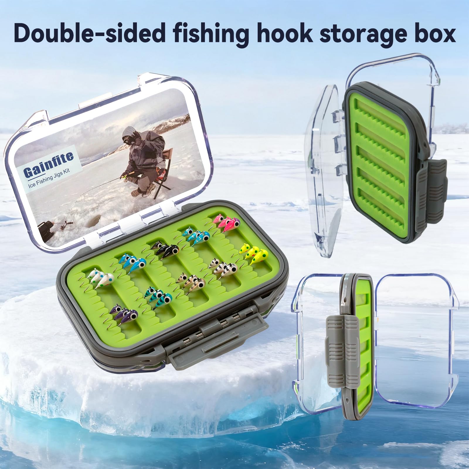 Gainfite glow-in-dark jigs at dawn and dusk offer high visibility in low light.