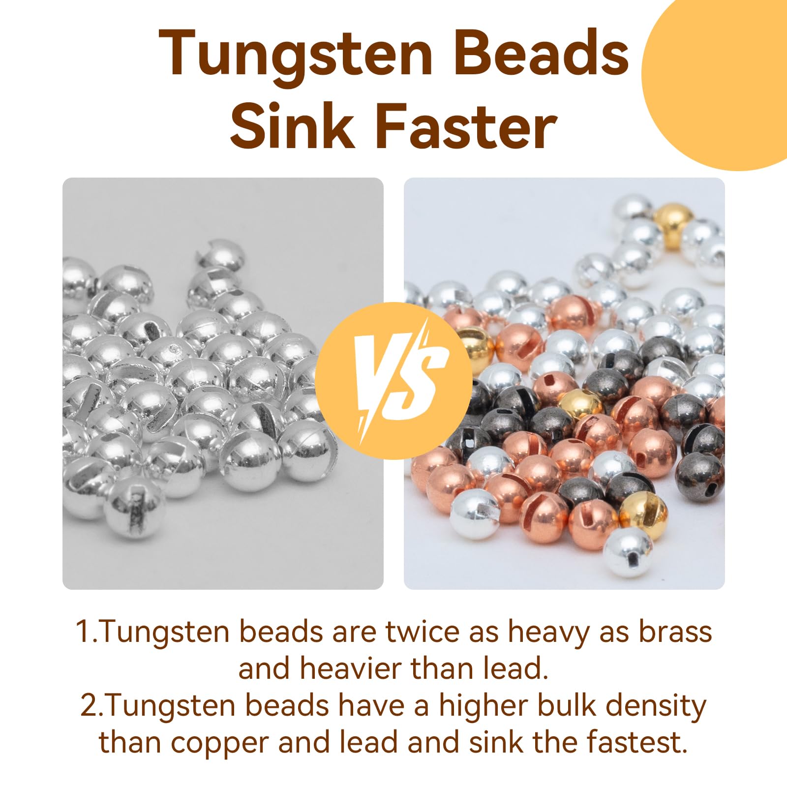 Gainfite tungsten beads 2.8mm black-nickel angled view for stealthy profiles.