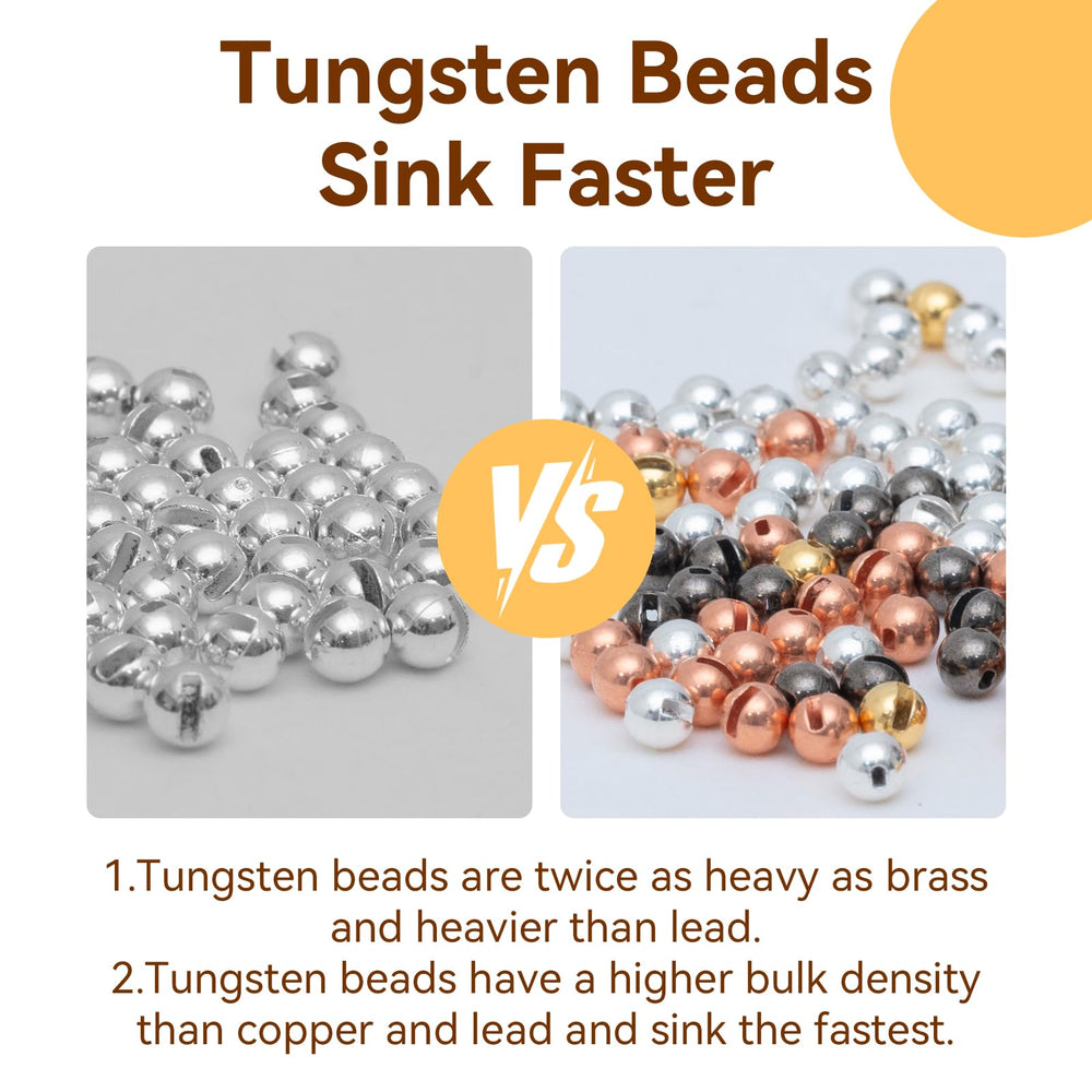 Gainfite tungsten beads 2.8mm black-nickel angled view for stealthy profiles.