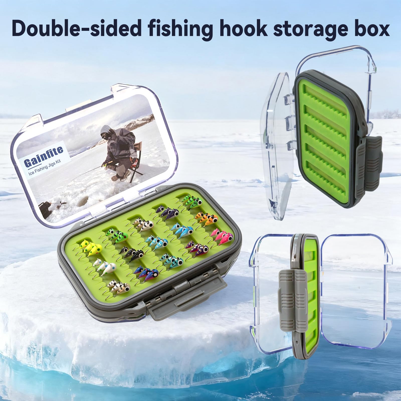 Gainfite tungsten ice jigs kit in 4mm size for medium depth targeting