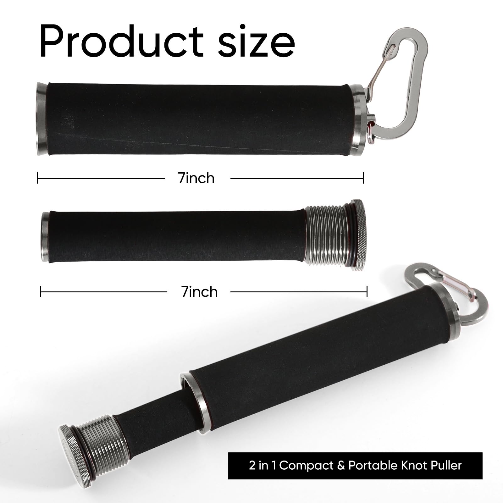 Unscrewed knot puller exposing inner piece