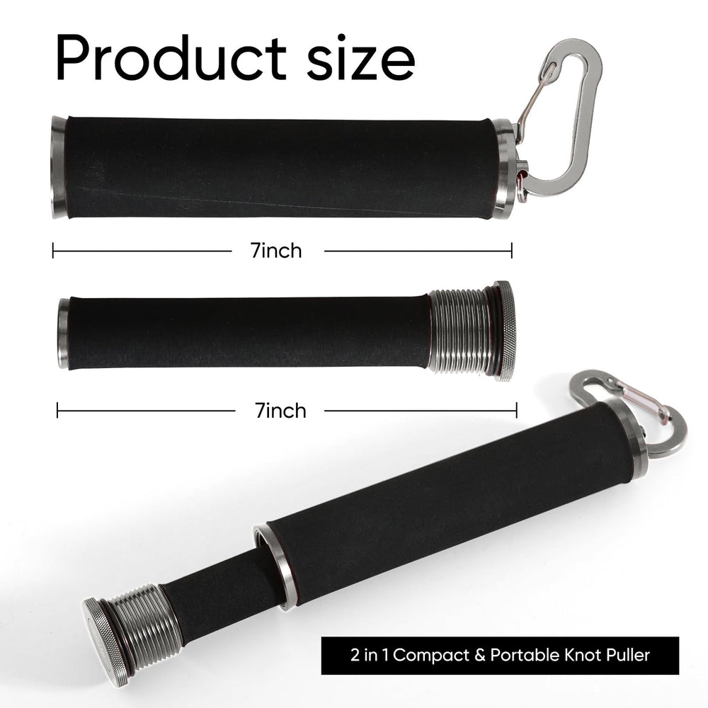 Unscrewed knot puller exposing inner piece