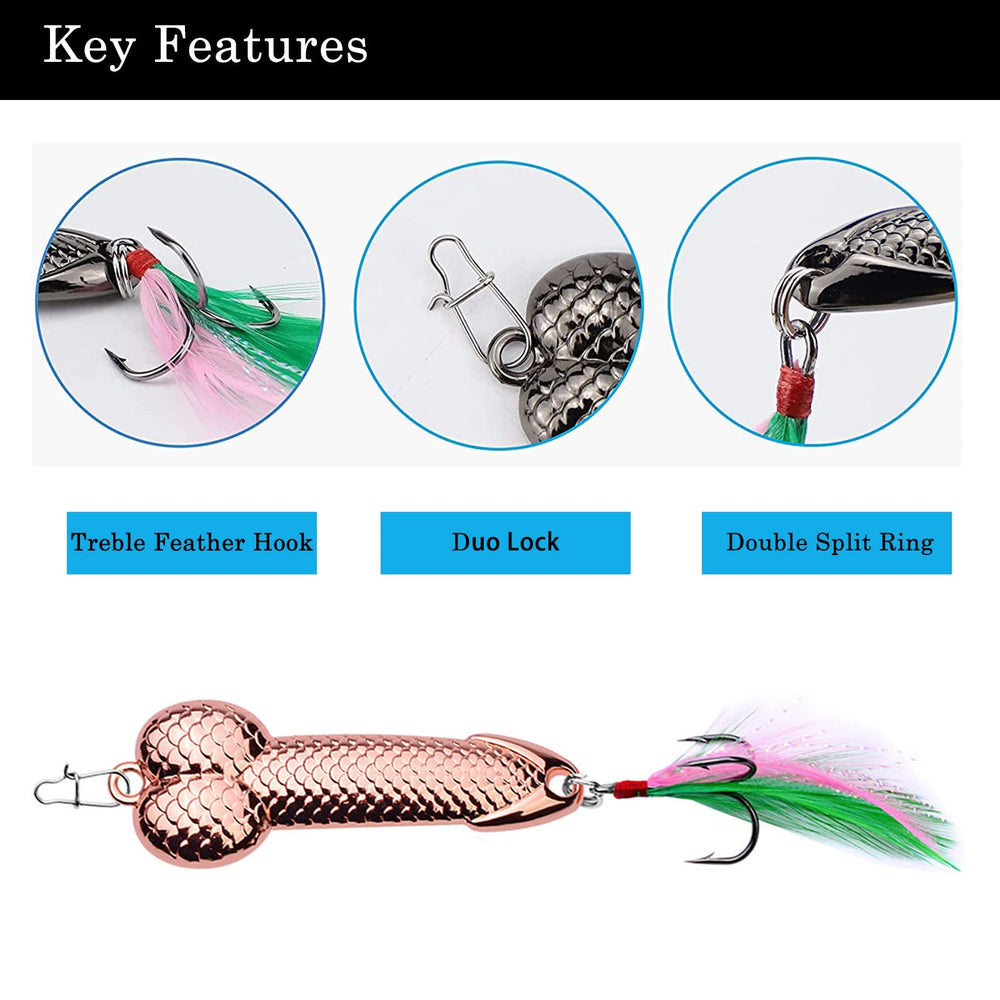 Long-casting luminous spoon lure in action