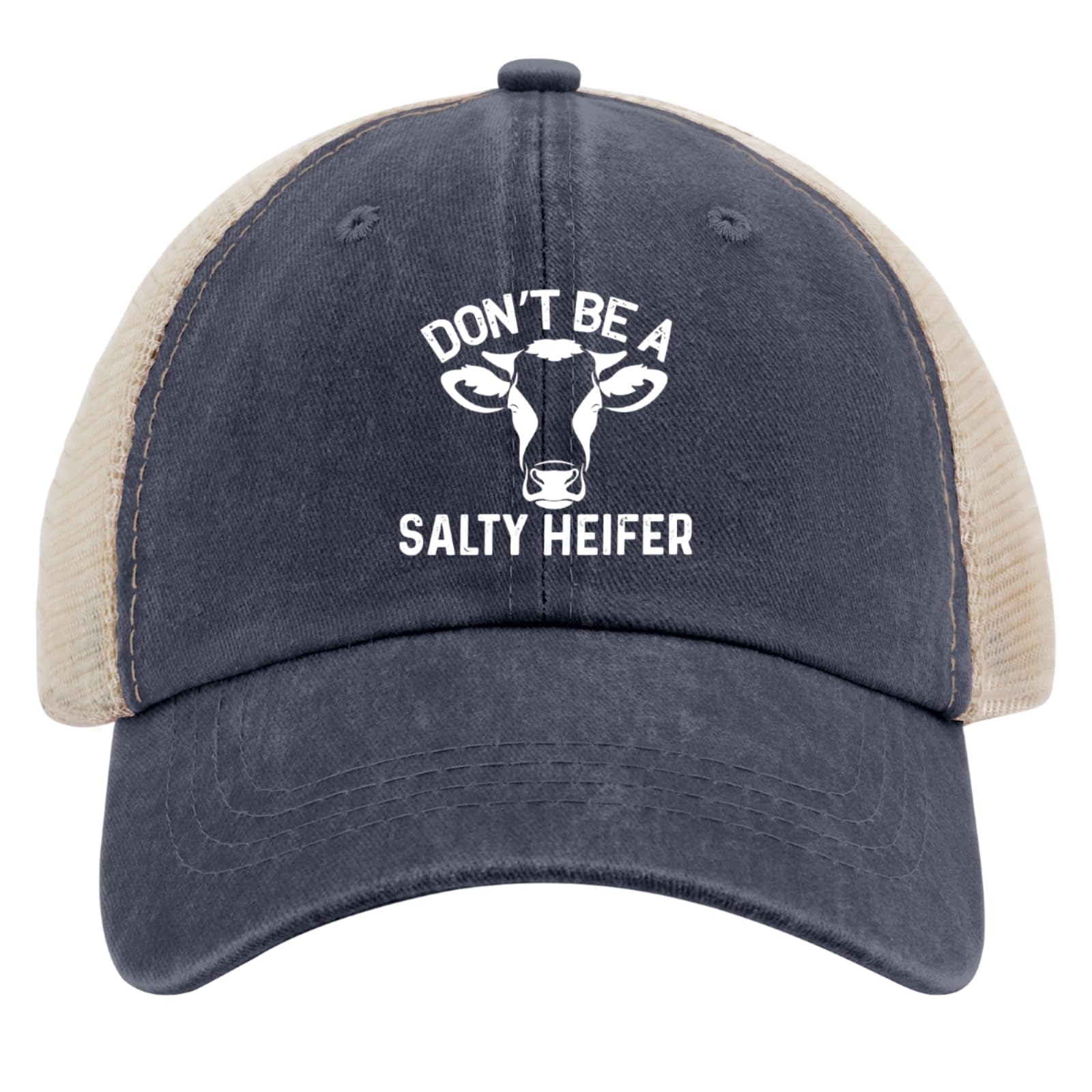 galagro Don't Be A Salty Heifer Hat, adjustable strap for a secure fit.
