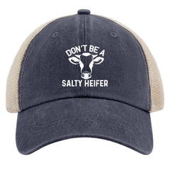 galagro Don't Be A Salty Heifer Hat, adjustable strap for a secure fit.
