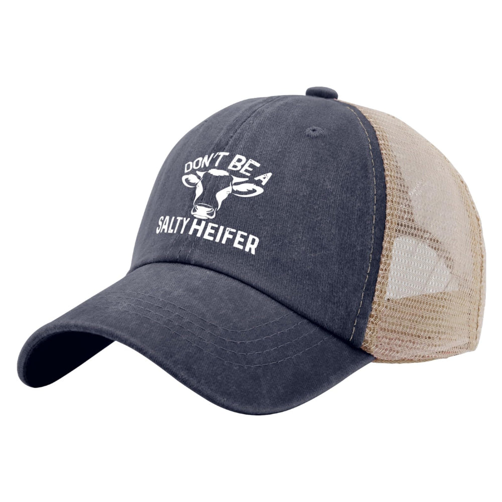 galagro Don't Be A Salty Heifer Hat side view, breathable mesh for all-day comfort.