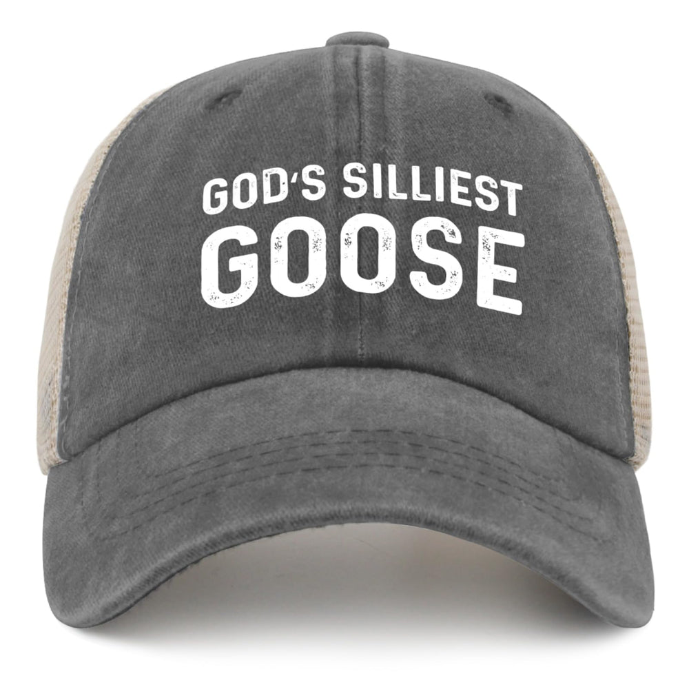 Galagro Gods Silliests Gooses Hat side view highlights breathable mesh for summer comfort