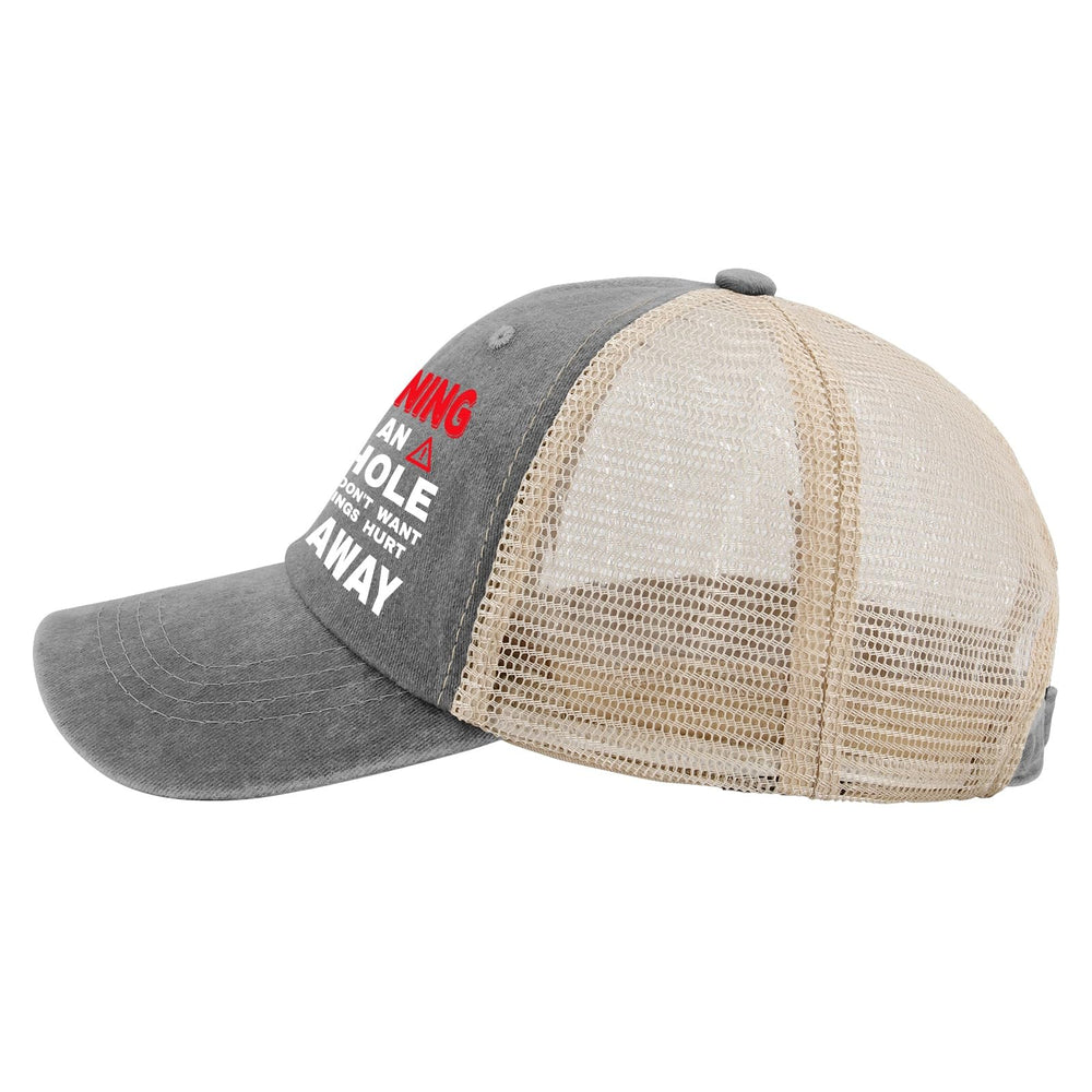 galagro I'm A Assholes Walk Away Hat washed denim texture adds retro style