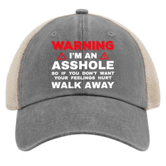 galagro I'm A Assholes Walk Away Hat mesh back detail for ventilation